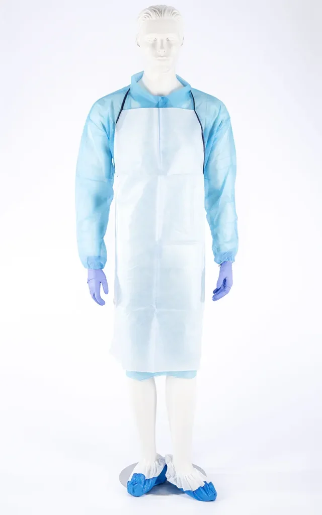 Tablier jetable en polyéthylène plastifié
